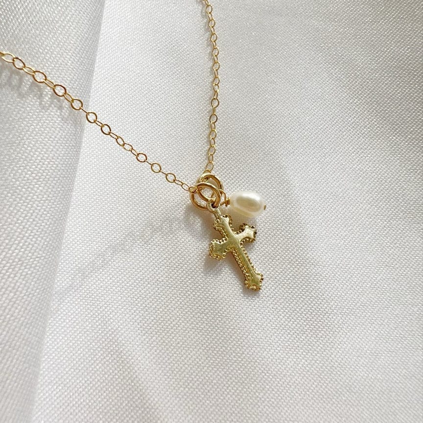 NKL-GF Gold Filled Truly Bless Charm Cross Necklace