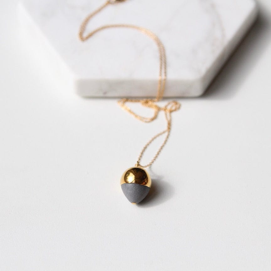 NKL-GF Gold & Grey Acorn Necklace