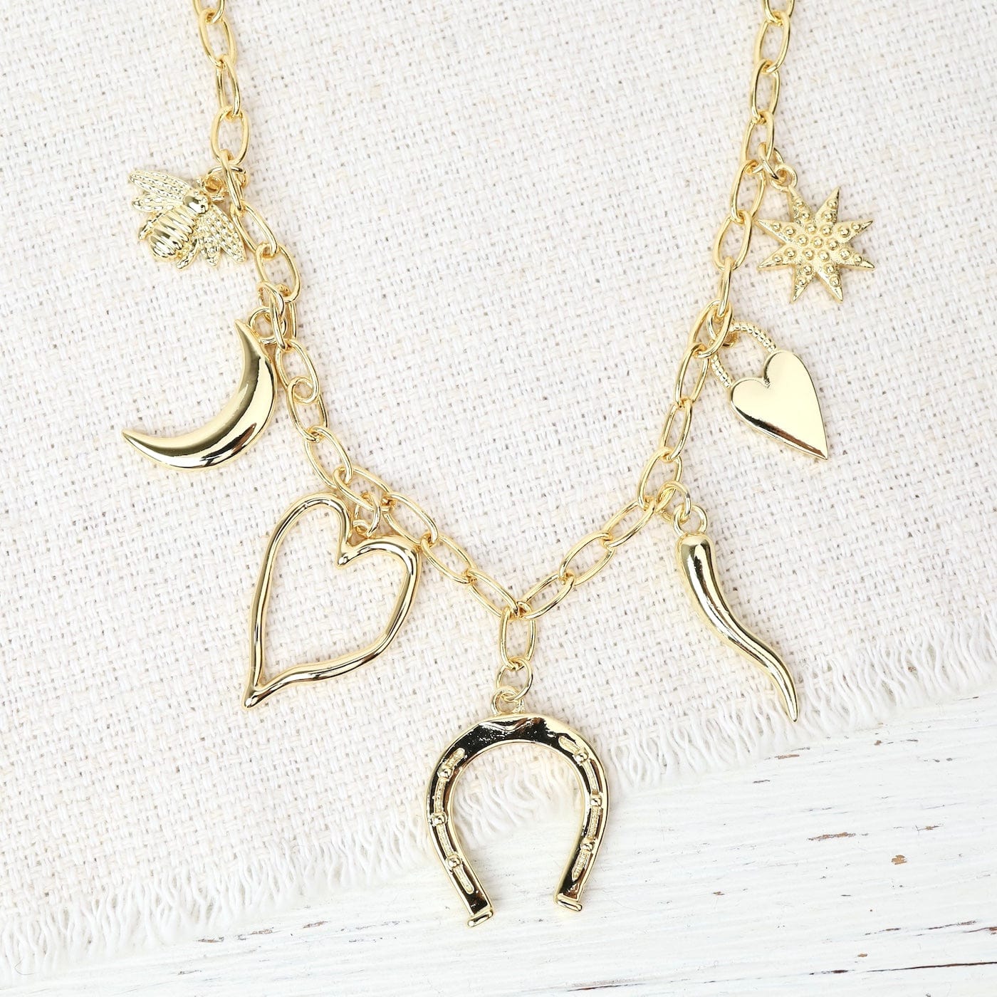 NKL-GF Gold Multi Charm Necklace