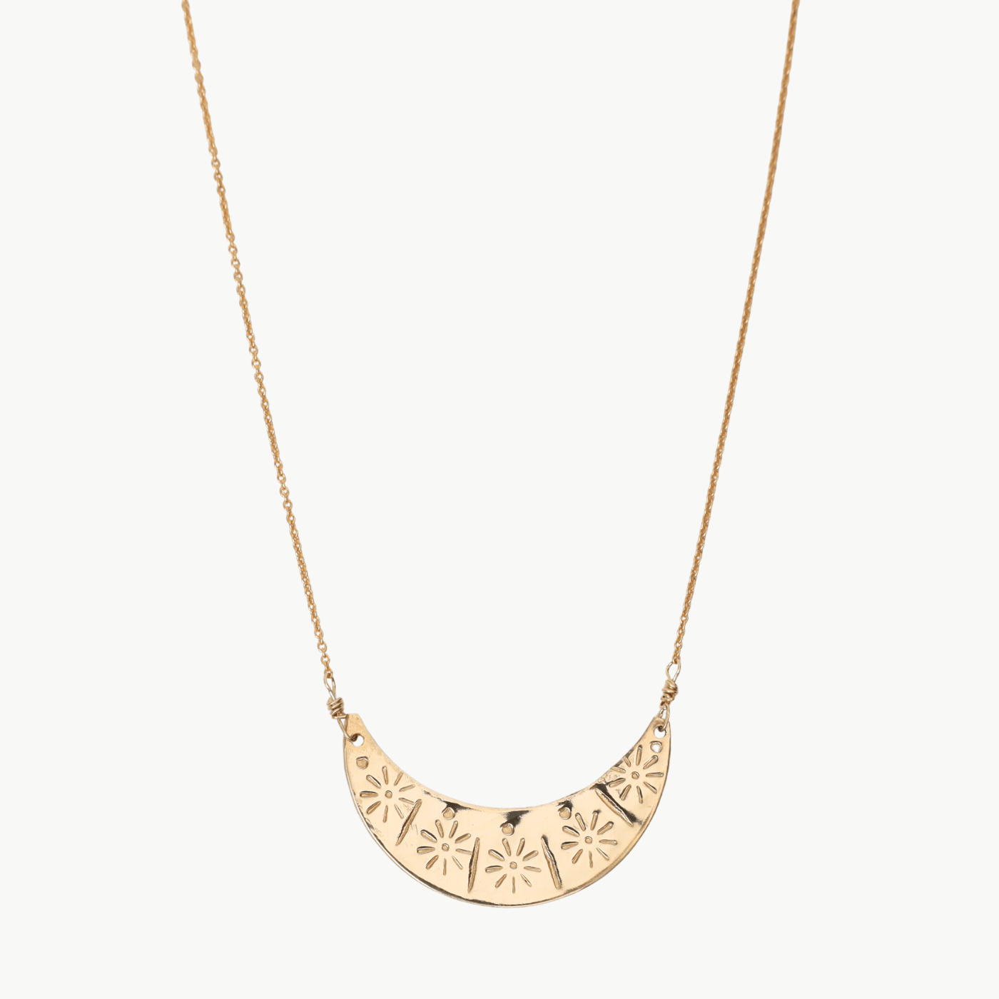 NKL-GF Gold Stamped Arc Necklace