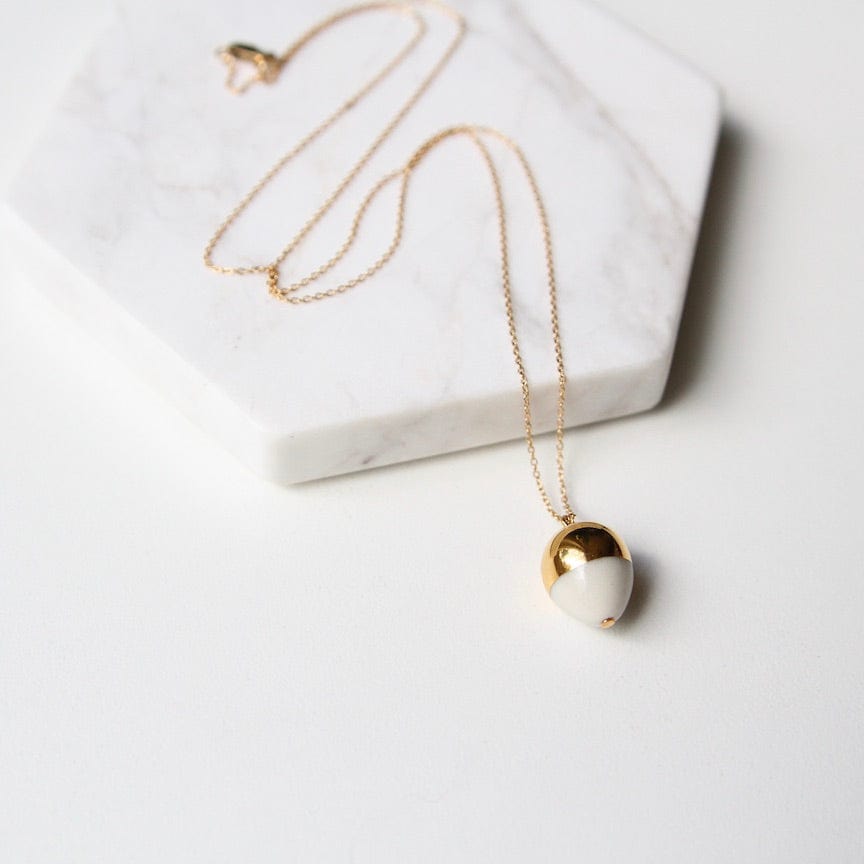 
                  
                    NKL-GF Gold & White Acorn Necklace
                  
                