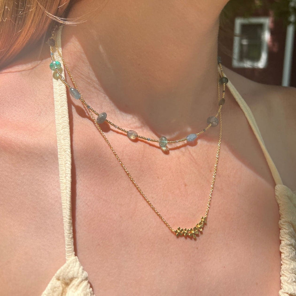 
                  
                    NKL-GF Golden Glass Dotted with Labradorite Necklace
                  
                