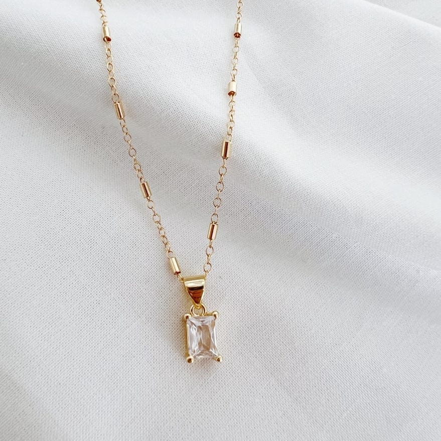 NKL-GF Goldie Clear Cz Pendant Necklace Gold Filled