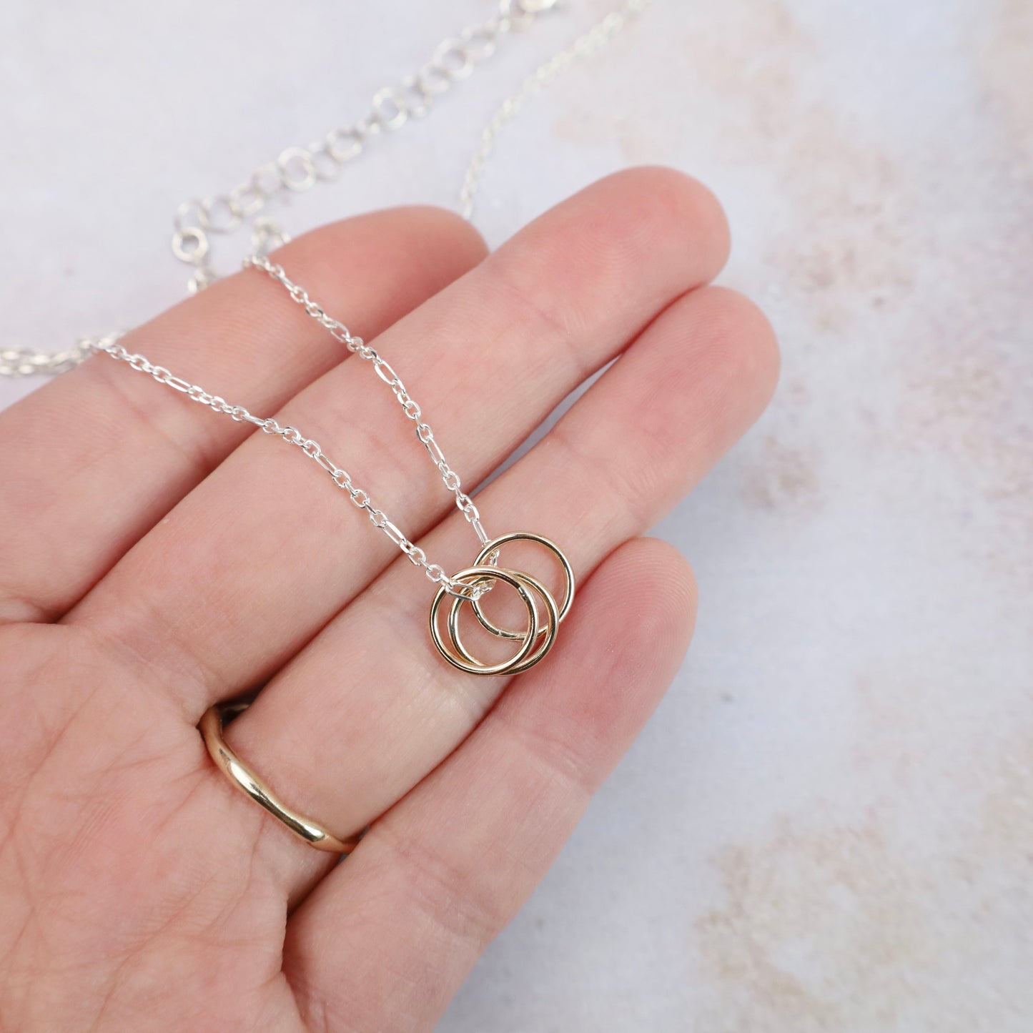 NKL-GF Gratitude Necklace with Gold Filled Rings