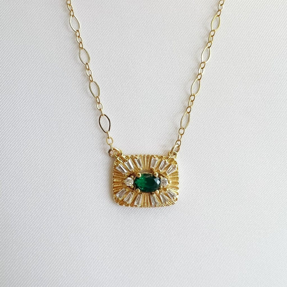 
                  
                    NKL-GF Green Evil Eye Medallion Necklace Gold Filled
                  
                