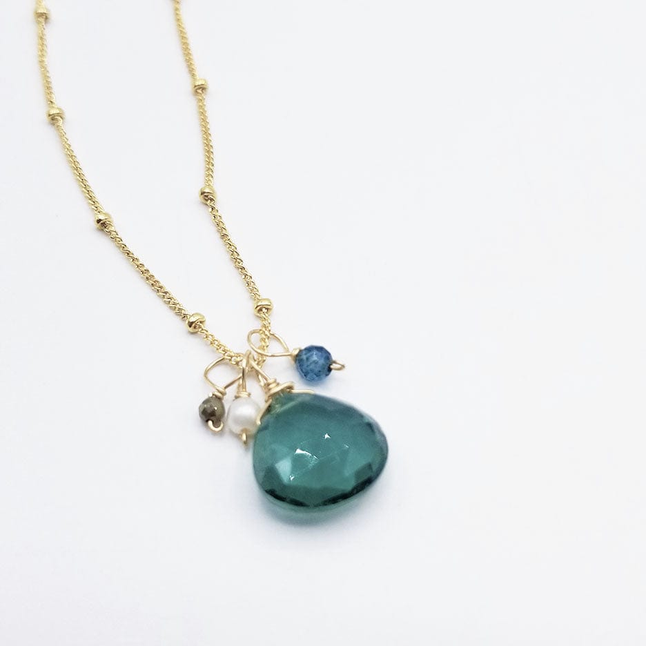 NKL-GF Green Quartz Drop Necklace