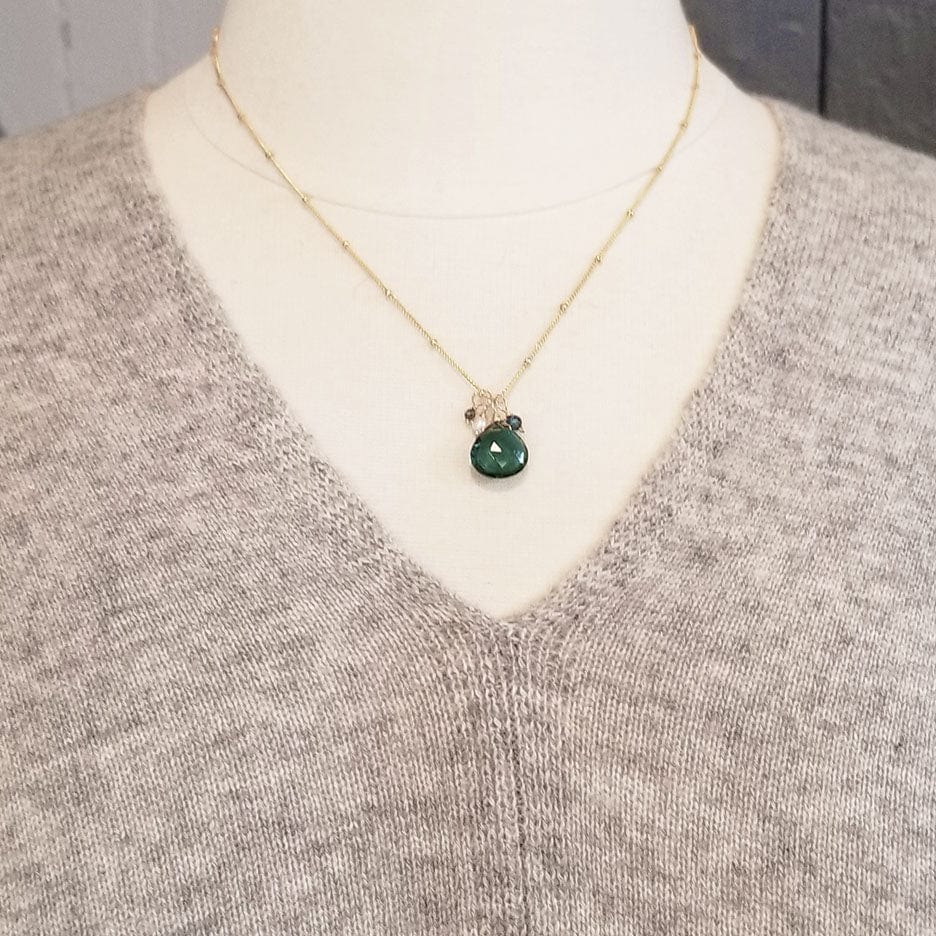 NKL-GF Green Quartz Drop Necklace