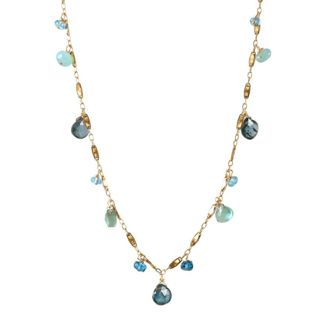 NKL-GF Green Quartz Raindrops Necklace