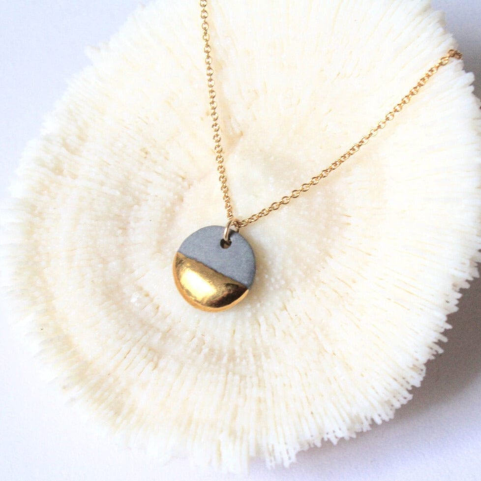 
                  
                    NKL-GF Grey Gold Dipped Flat Circle Necklace
                  
                