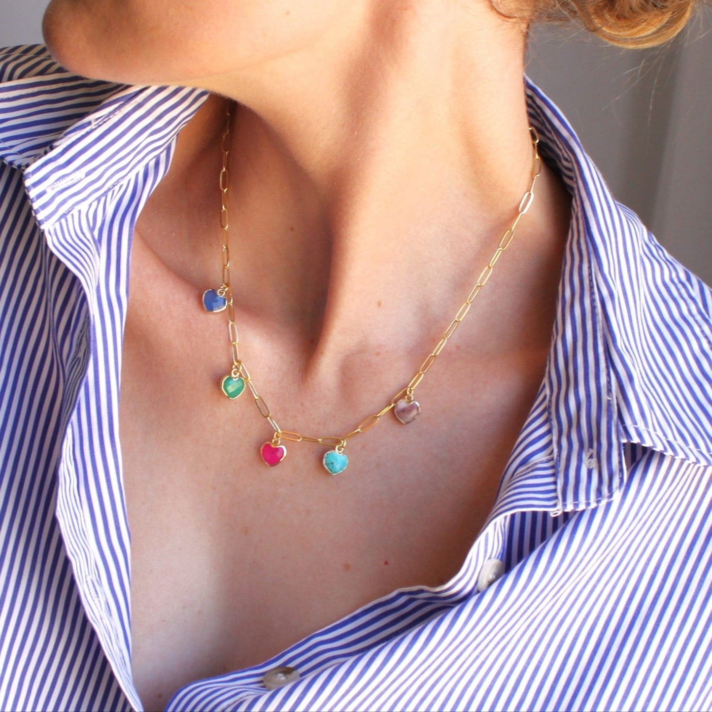 NKL-GF Haley Heart Charm Necklace