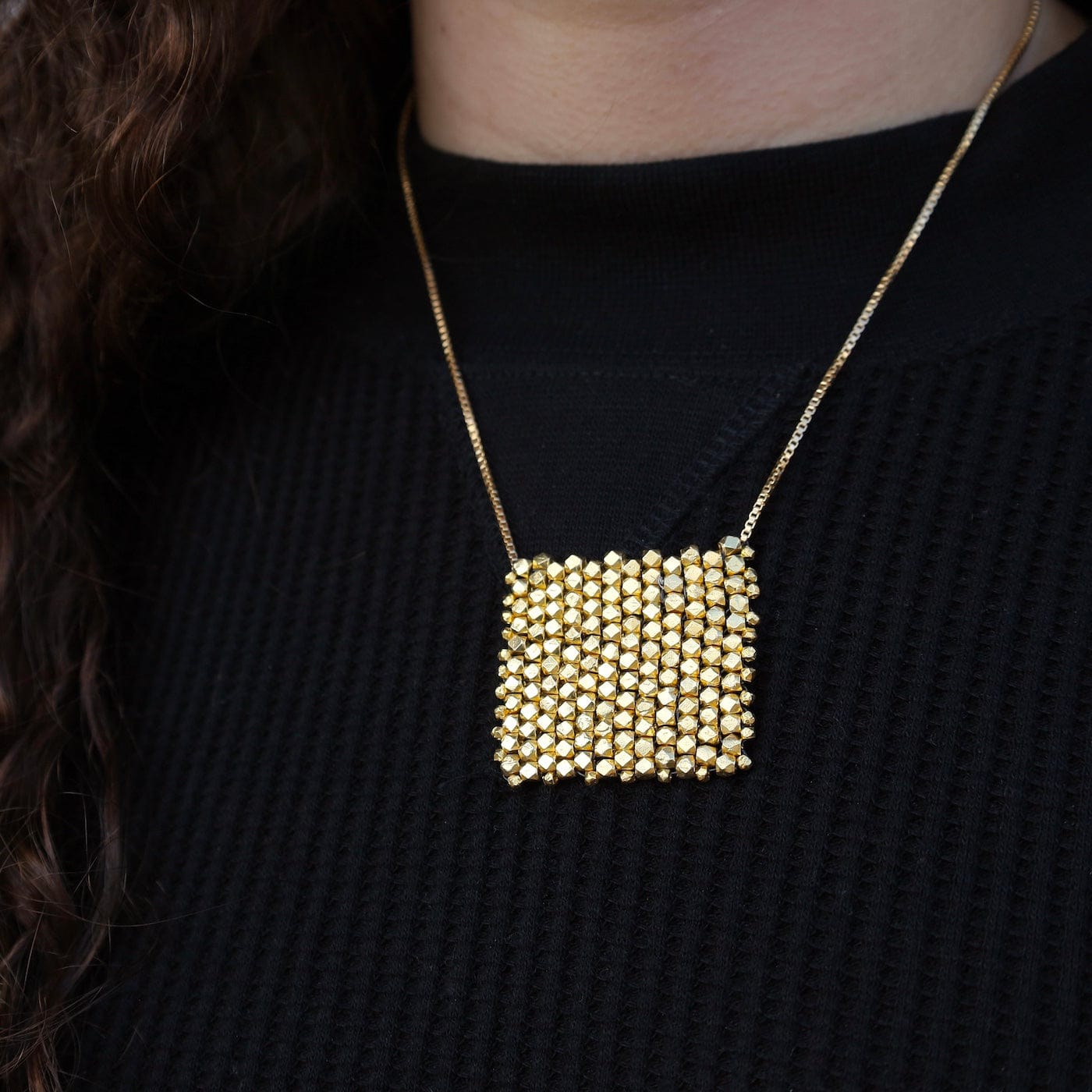 NKL-GF Hand Stitched Chunky Gold Vermeil Flag On 17.7" Go