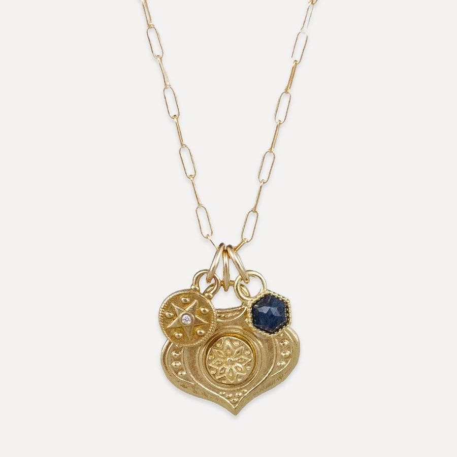 NKL-GF Hatha Charm Necklace - Blue Sapphire