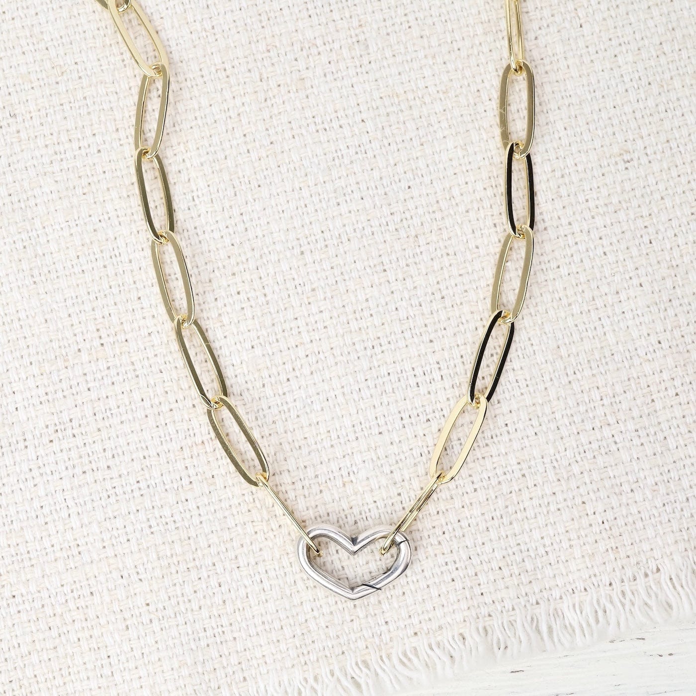 NKL-GF Heart Carabiner Charm Holder Necklace