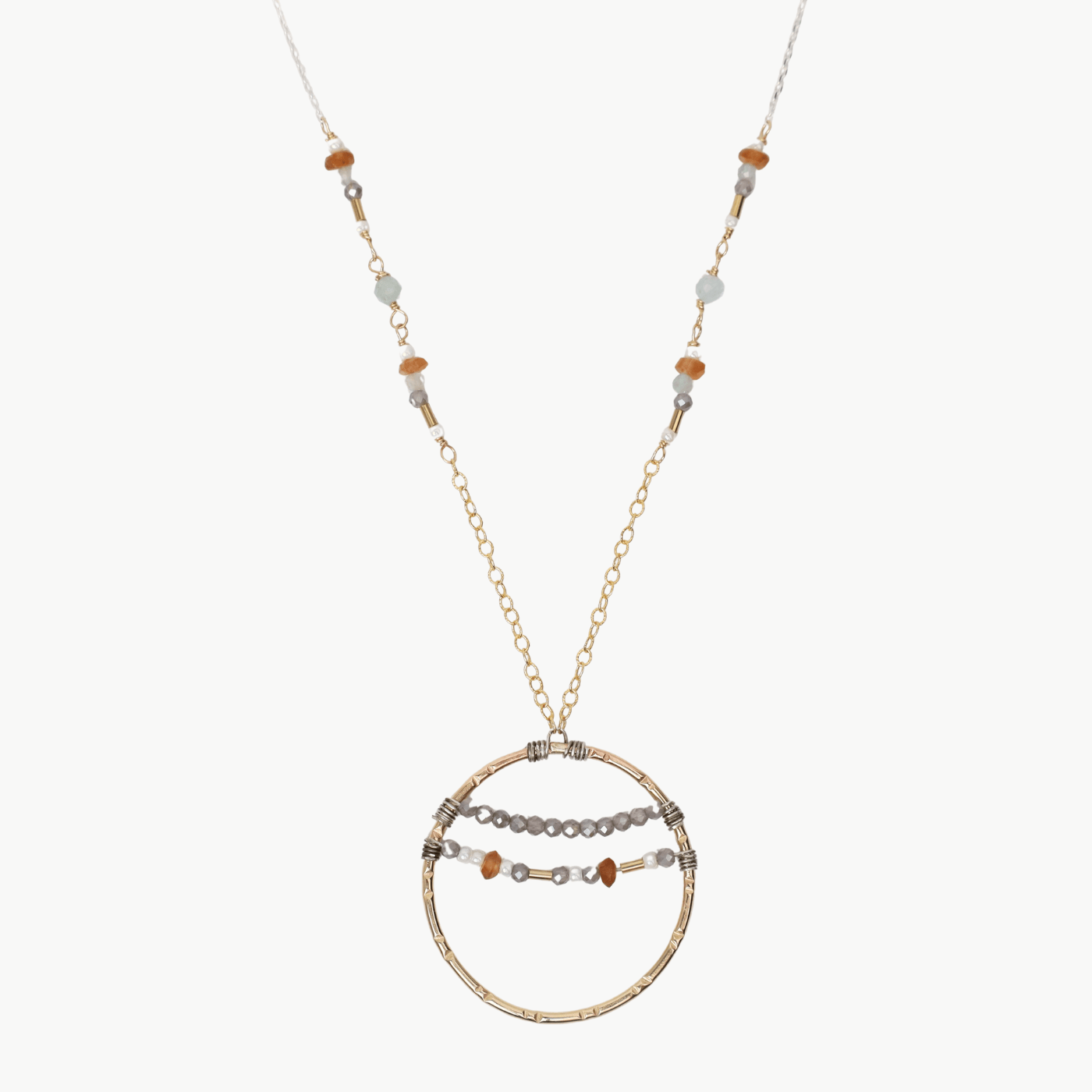 NKL-GF Hessonite Mix Circle Necklace