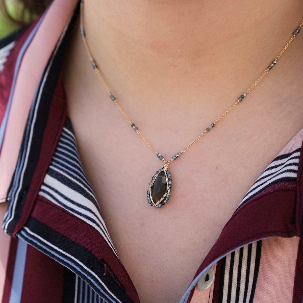 NKL-GF Indigo Mix Drop Necklace