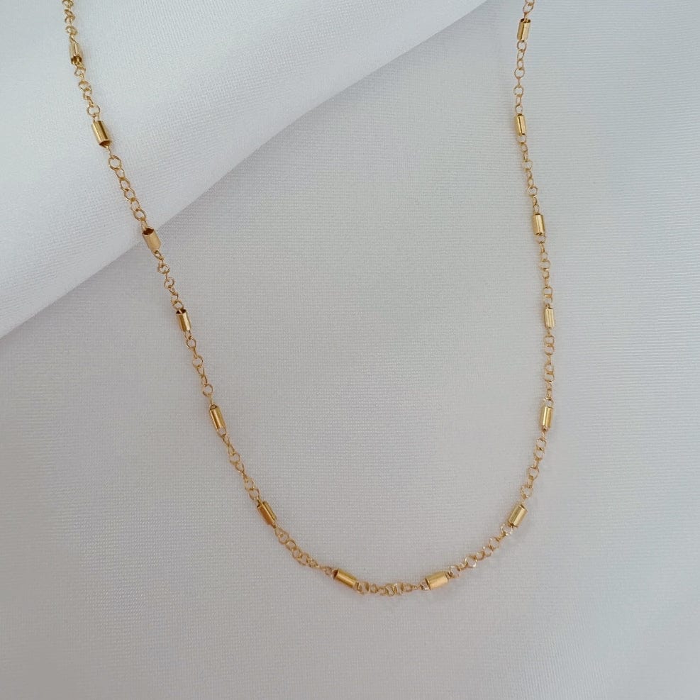 NKL-GF Jake Bar Cable Layering Chain Necklace Gold Filled