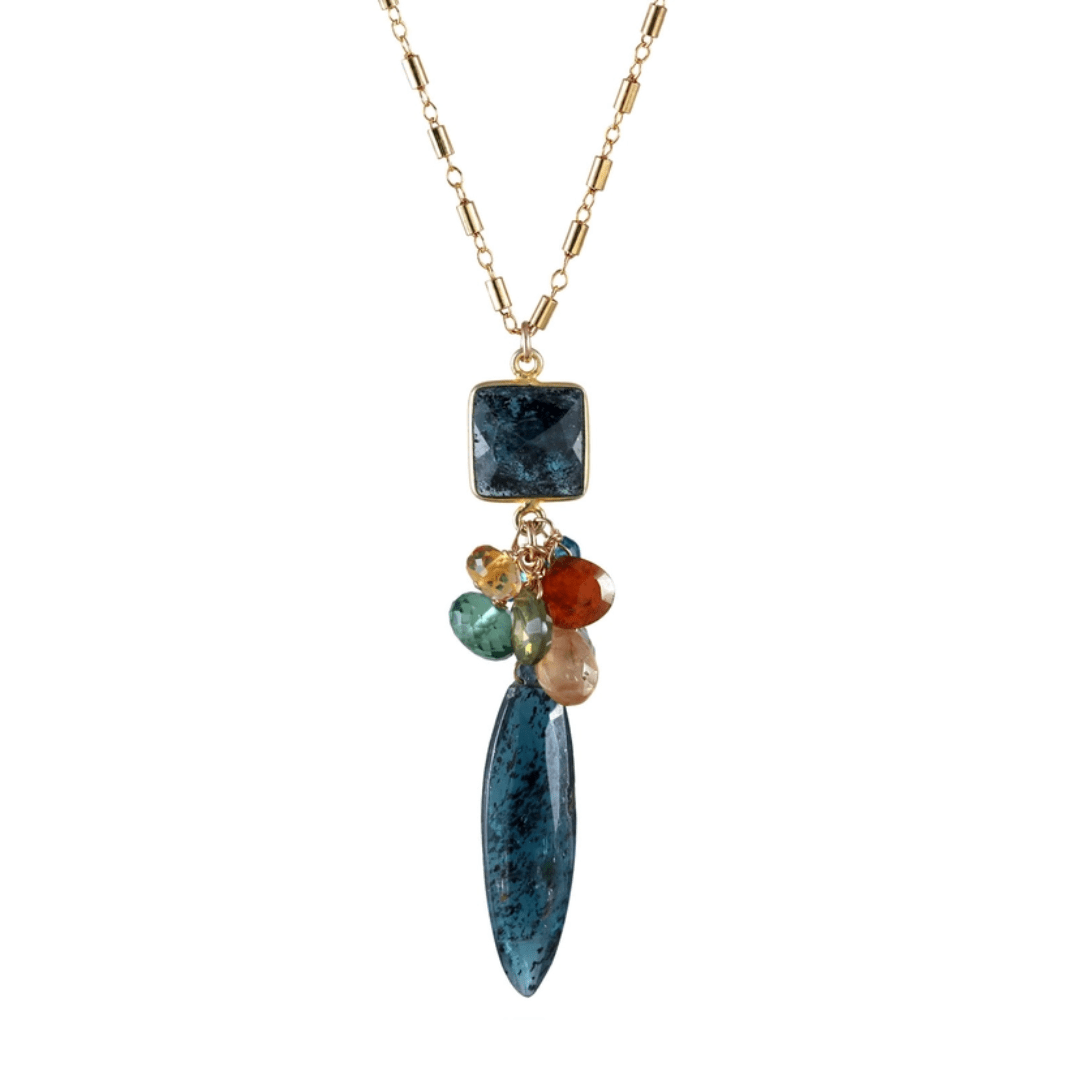NKL-GF Kyanite Mix Cluster Necklace