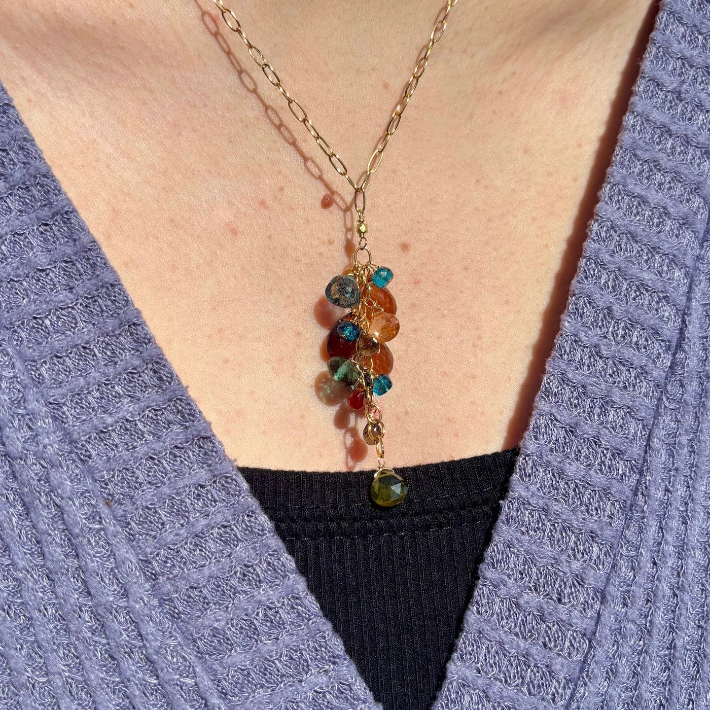 NKL-GF Kyanite Mix Waterfall Necklace
