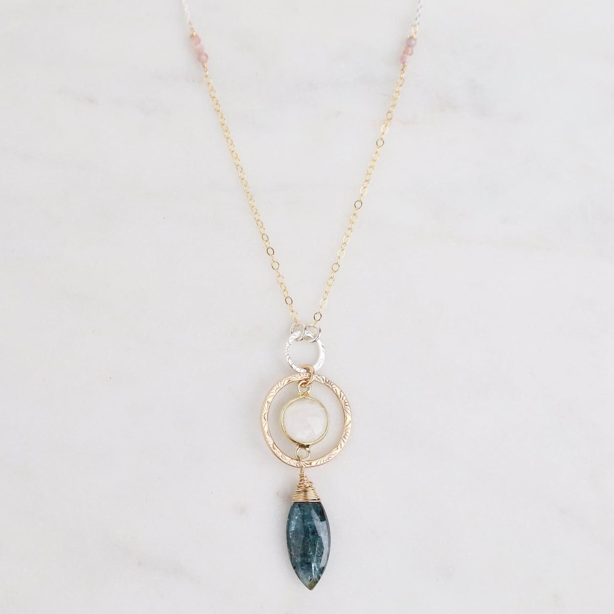 NKL-GF Kyanite Petal Necklace