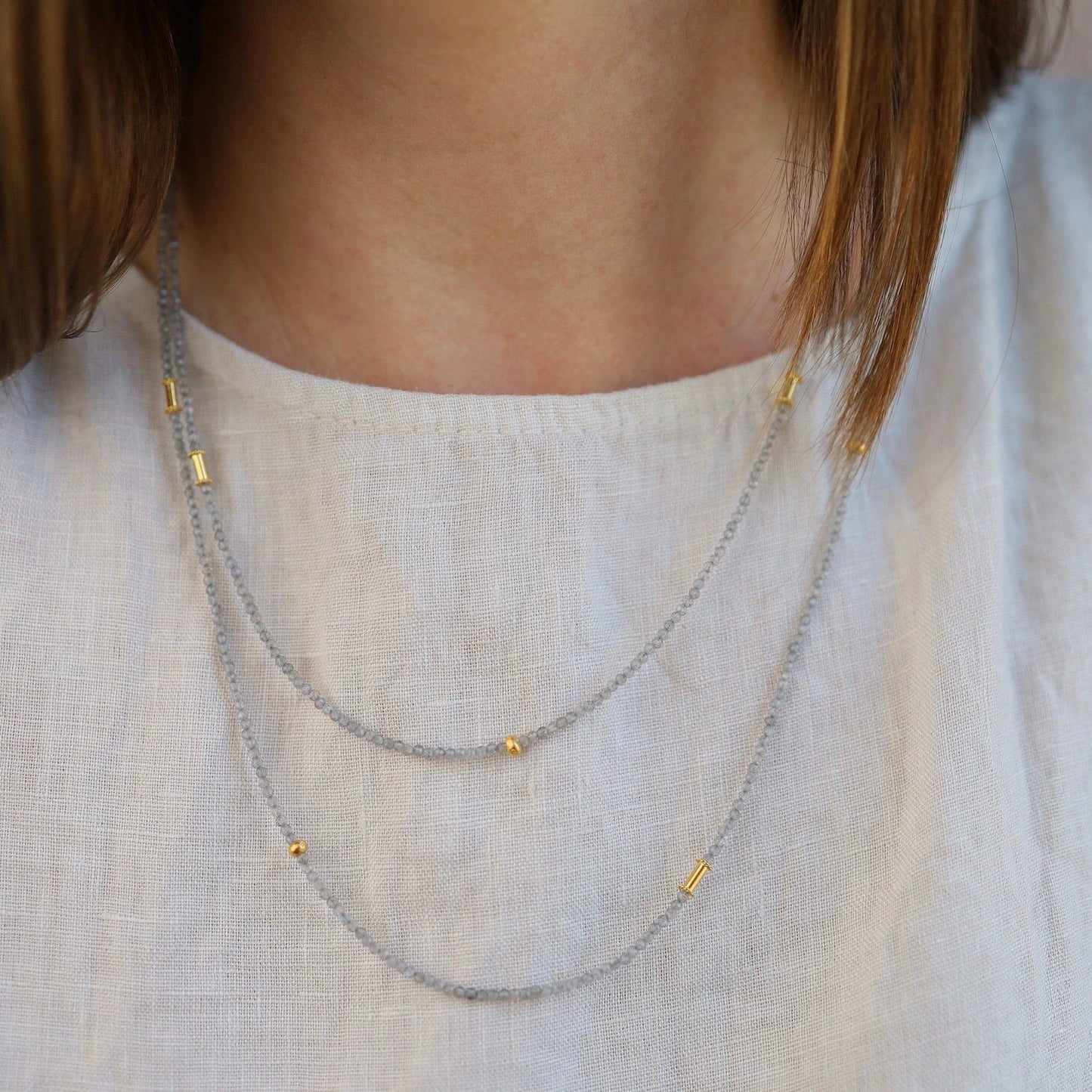 NKL-GF Labradorite and Gold Vermeil Necklace