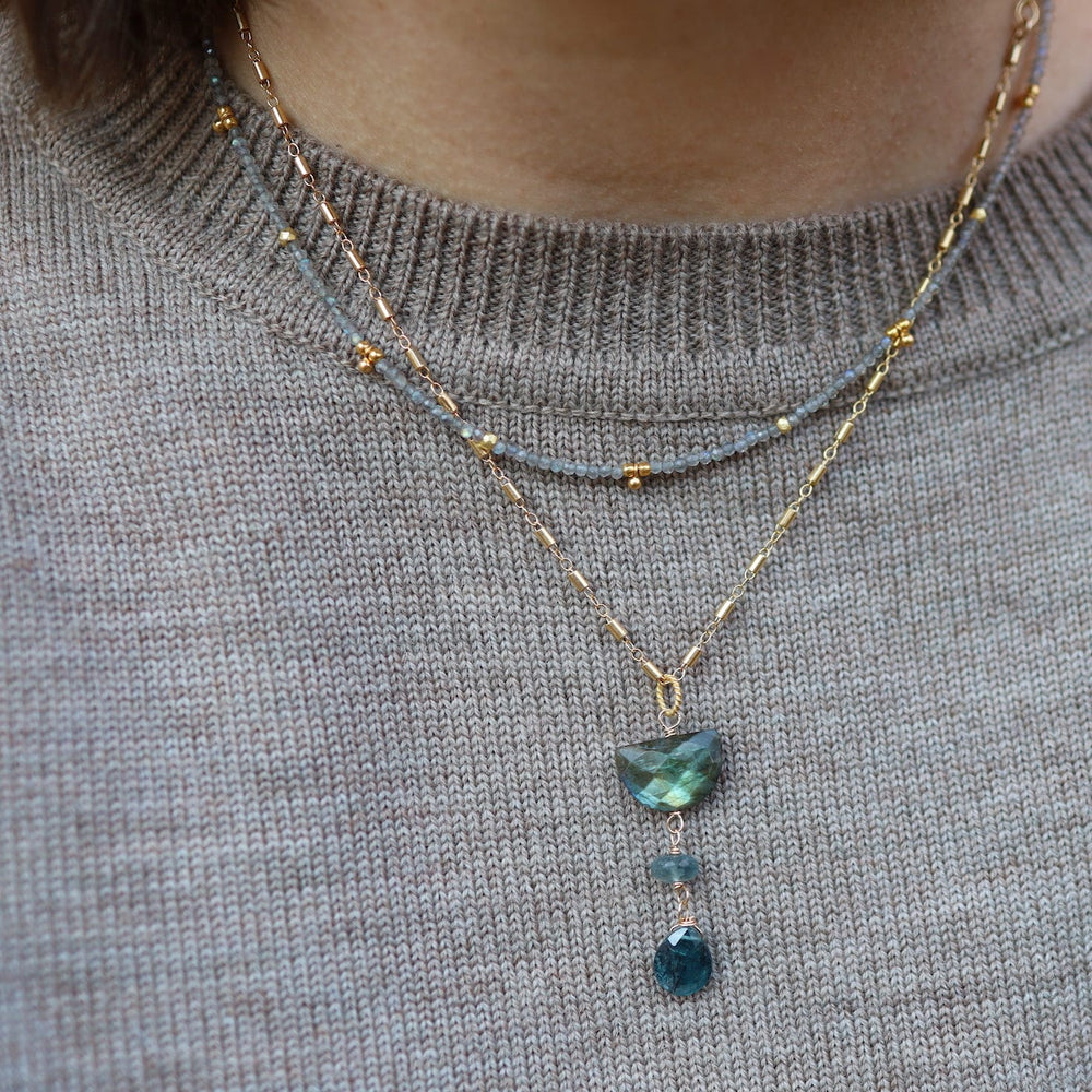 
                  
                    NKL-GF Labradorite Tiny Gold Ball Charms Necklace
                  
                