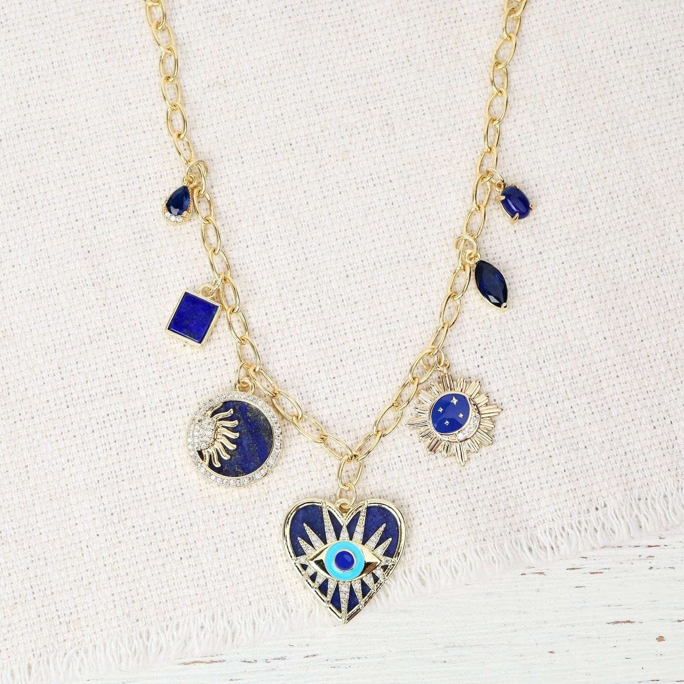 NKL-GF Lapis Multi Charm Necklace