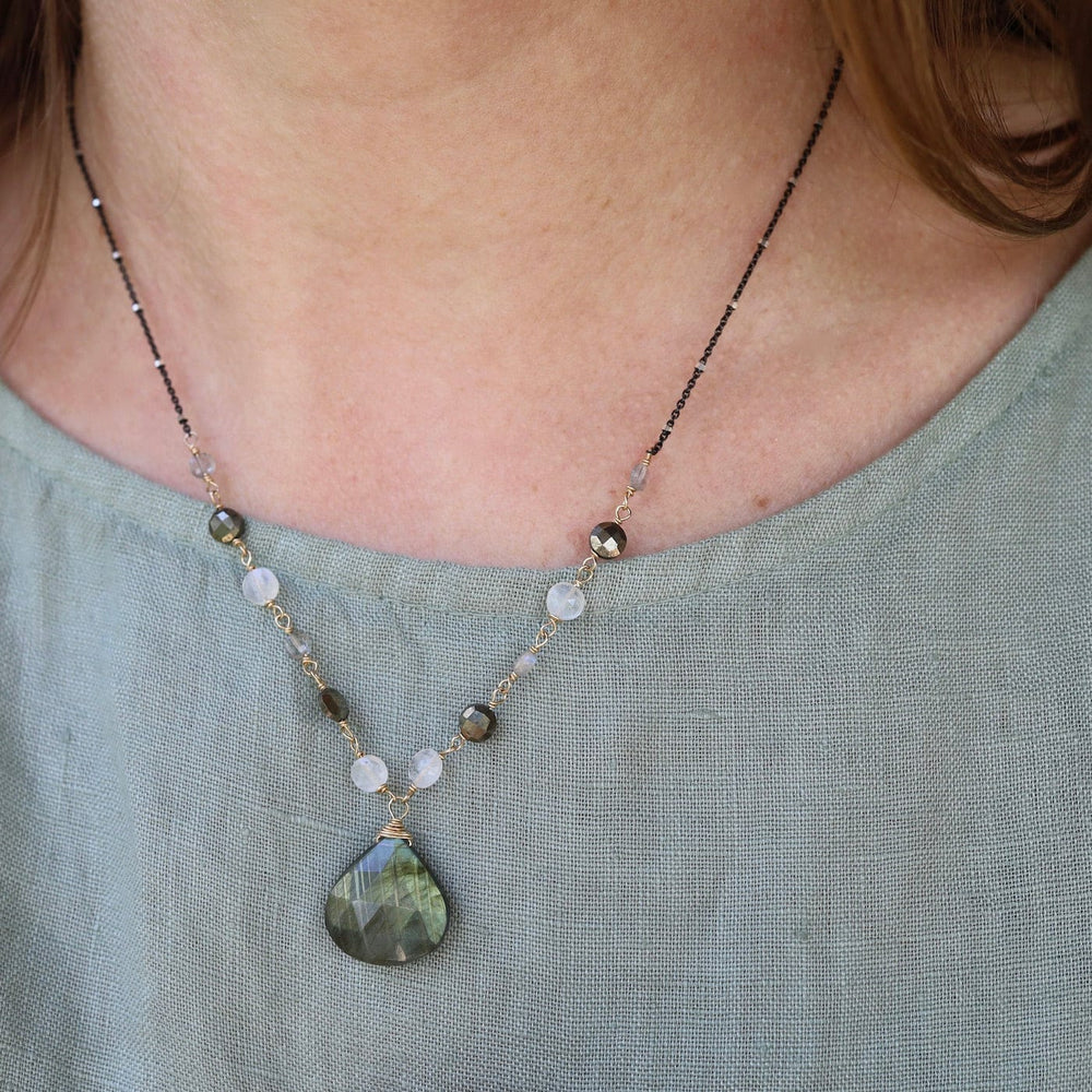 NKL-GF Large Labradorite Drop Necklace