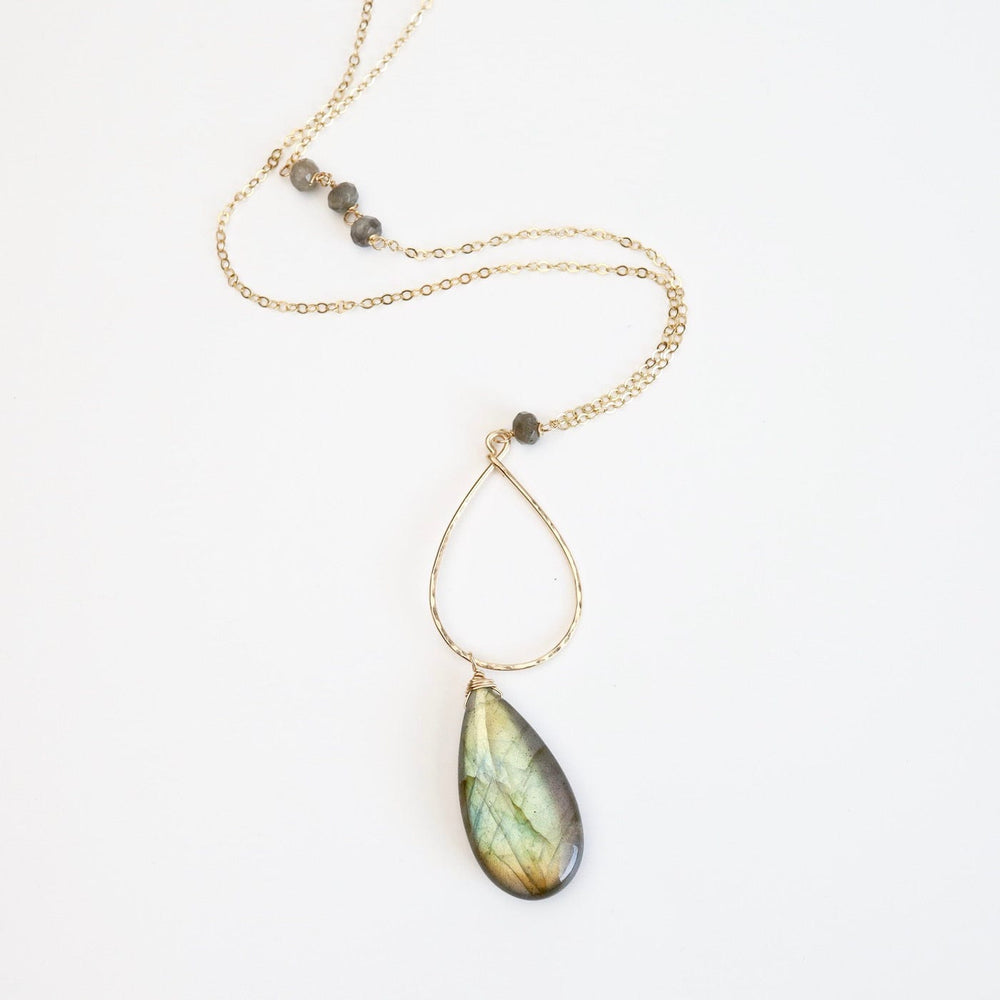 
                  
                    NKL-GF Large Labradorite Gold Filled Long Open Teardrop Necklace
                  
                