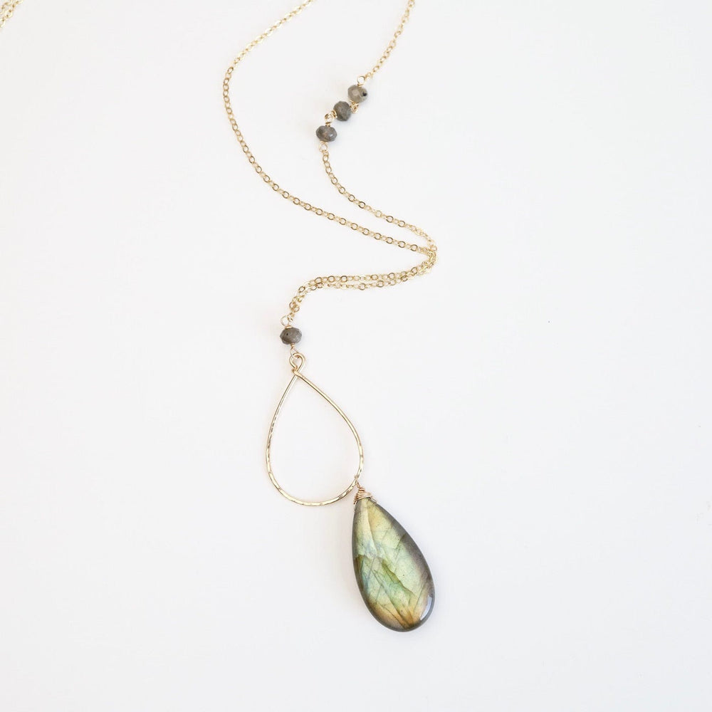 
                  
                    NKL-GF Large Labradorite Gold Filled Long Open Teardrop Necklace
                  
                