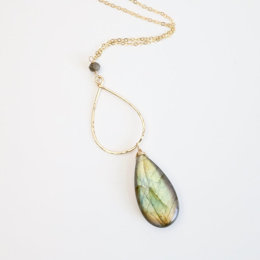 
                  
                    NKL-GF Large Labradorite Gold Filled Long Open Teardrop Necklace
                  
                