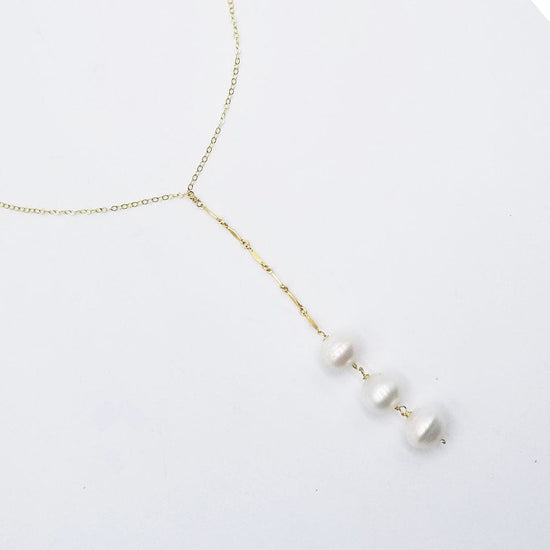 NKL-GF Long 3 Pearl Drop Necklace