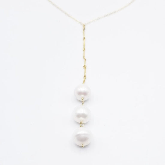 NKL-GF Long 3 Pearl Drop Necklace