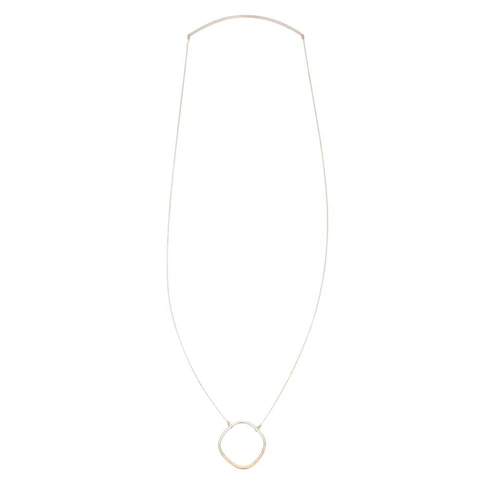 
                  
                    NKL-GF Long Silver & Yellow Gold Rounded Square Necklace
                  
                