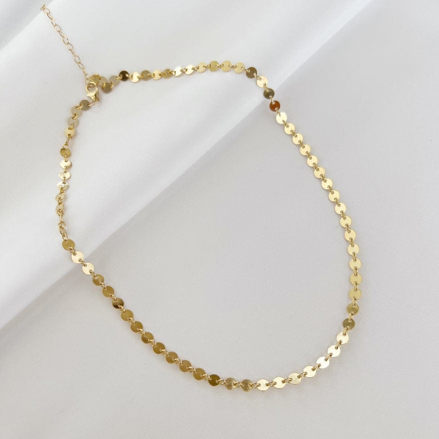 NKL-GF Luxe Sequin Disc Chain Necklace Gold Filled