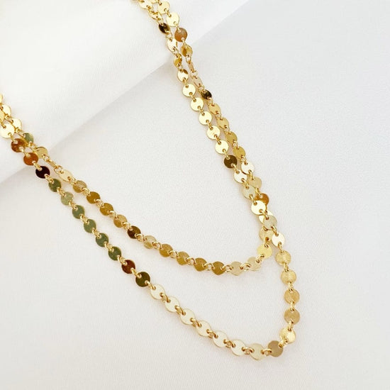 NKL-GF Luxe Sequin Disc Chain Necklace Gold Filled