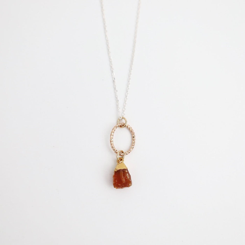 NKL-GF Mixed Metal Rough Carnelian Necklace