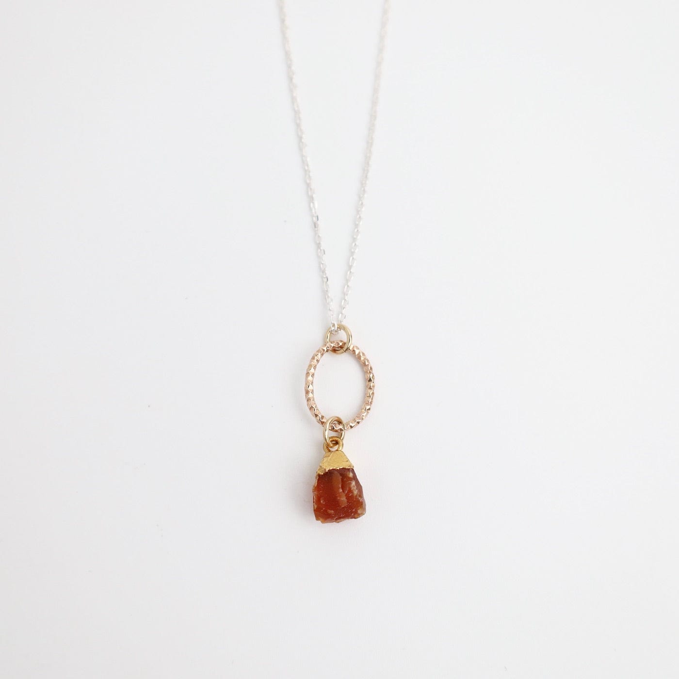 NKL-GF Mixed Metal Rough Carnelian Necklace