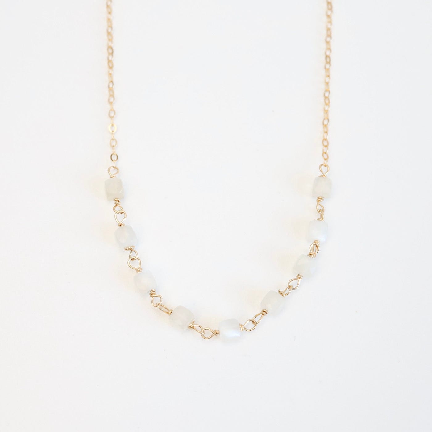 NKL-GF Moonstone Handmade Bead Chain Necklace