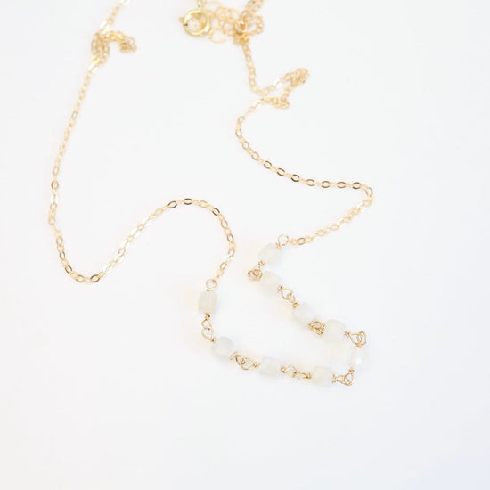 NKL-GF Moonstone Handmade Bead Chain Necklace