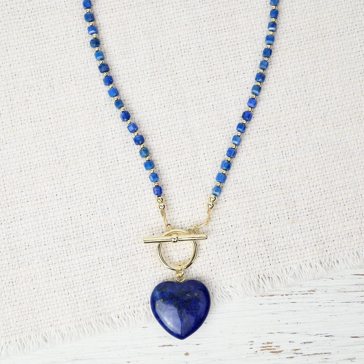 NKL-GF Natural Lapis Lazuli Toggle Necklace