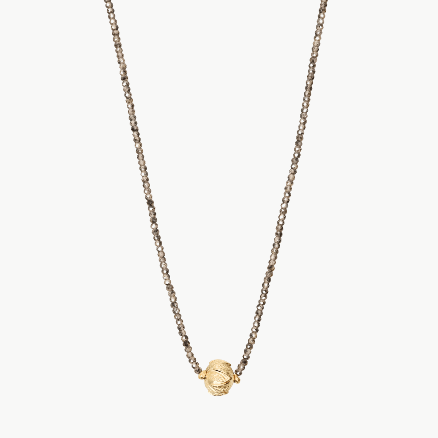 NKL-GF Natural zircon and gold vermeil bead with gold fil