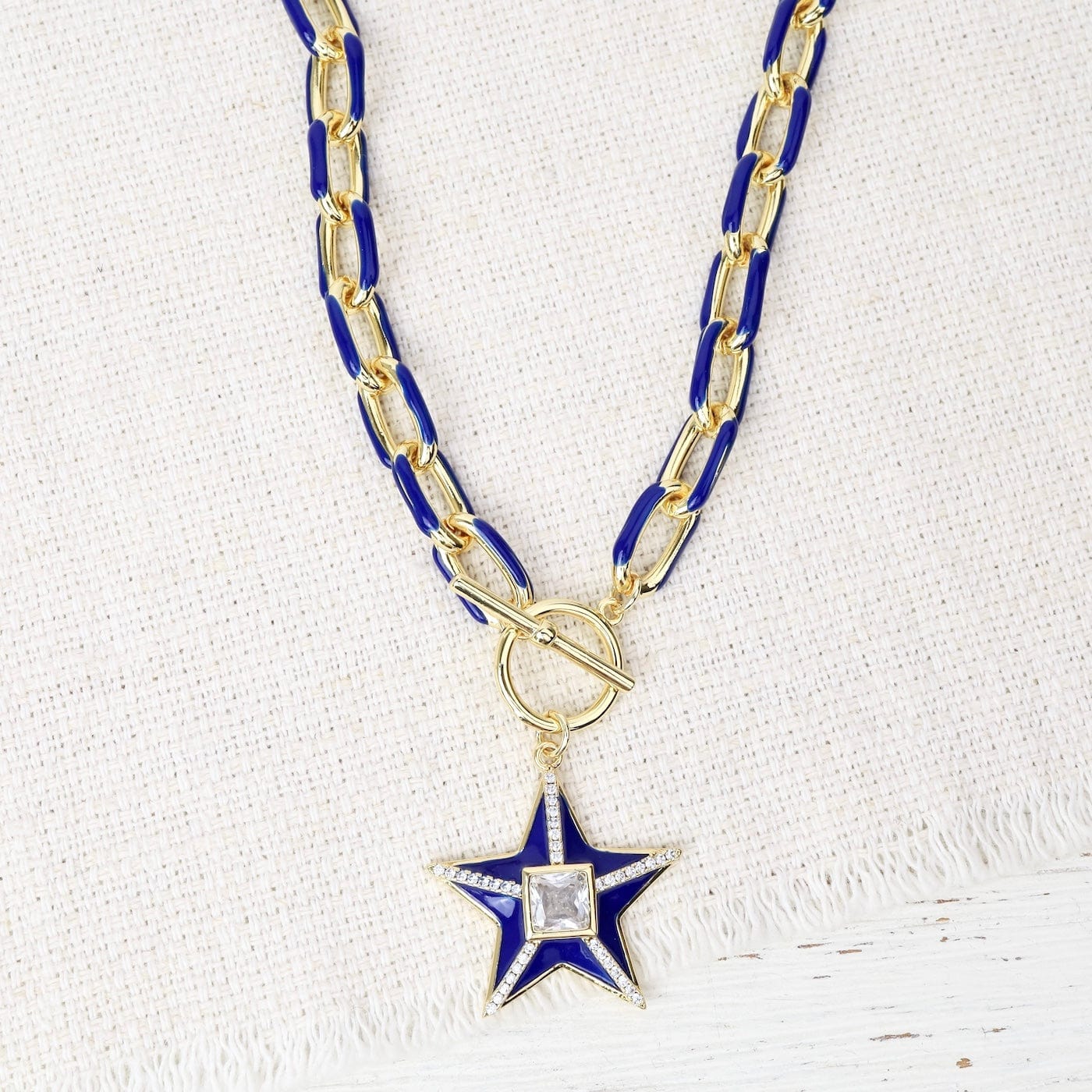 NKL-GF Navy Star Toggle Necklace