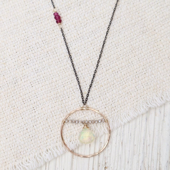 NKL-GF Opal and Labradorite Necklace