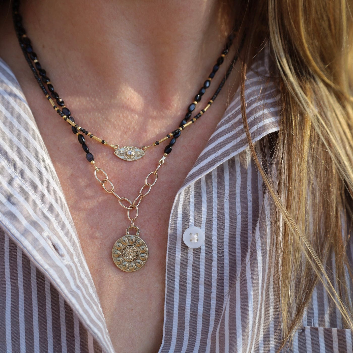 NKL-GF Orion Necklace with Satya Medallion