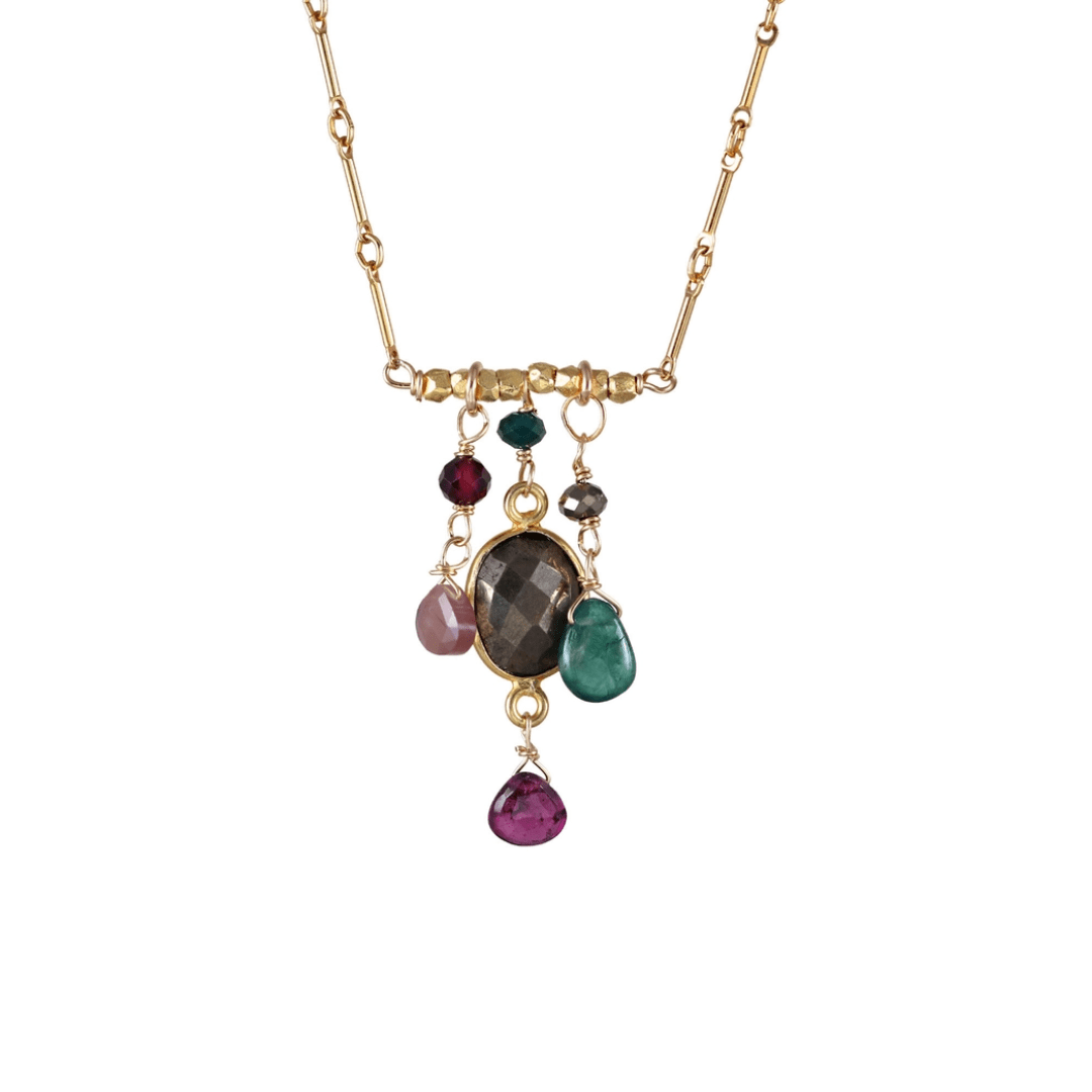 NKL-GF Oval Pyrite Mix Necklace