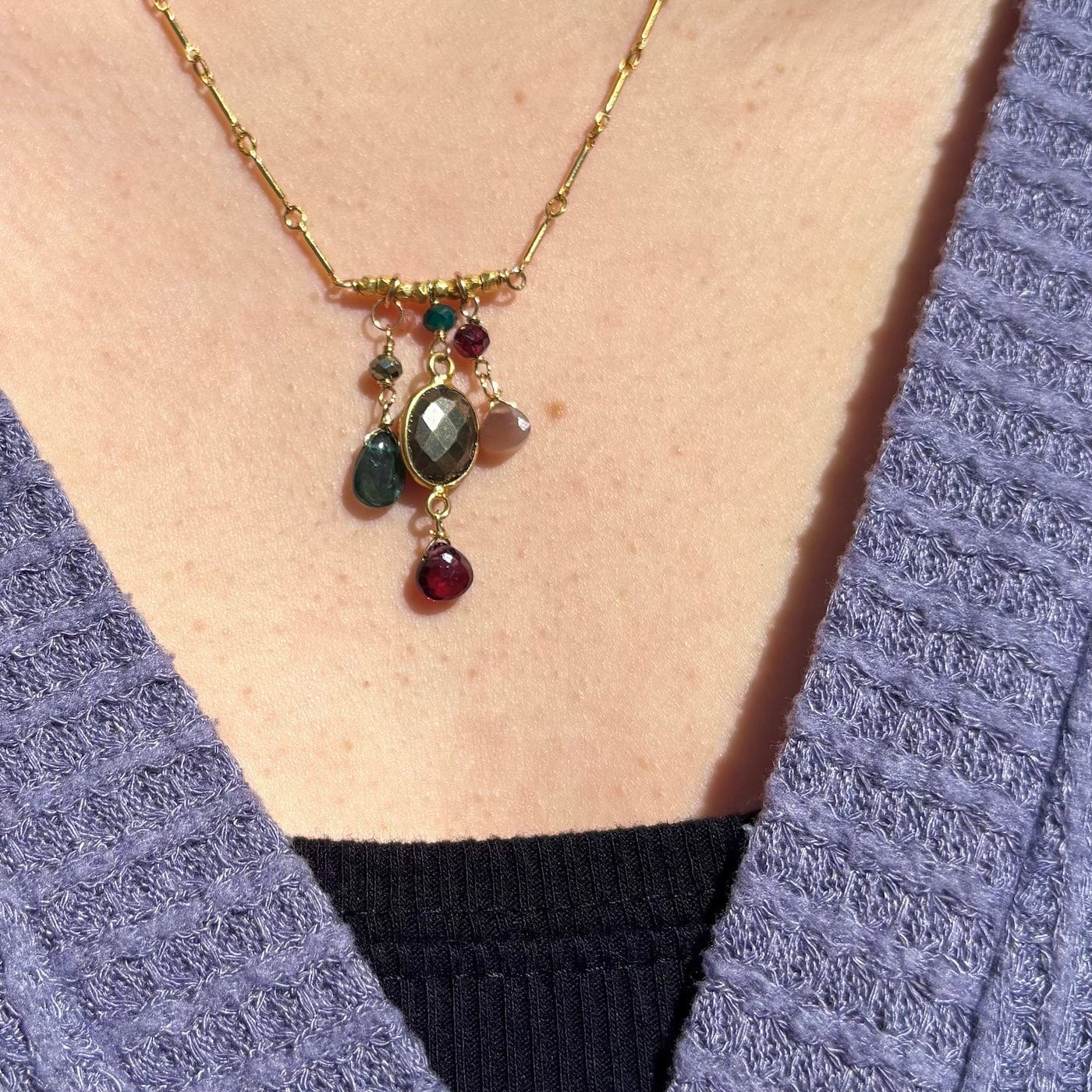 NKL-GF Oval Pyrite Mix Necklace