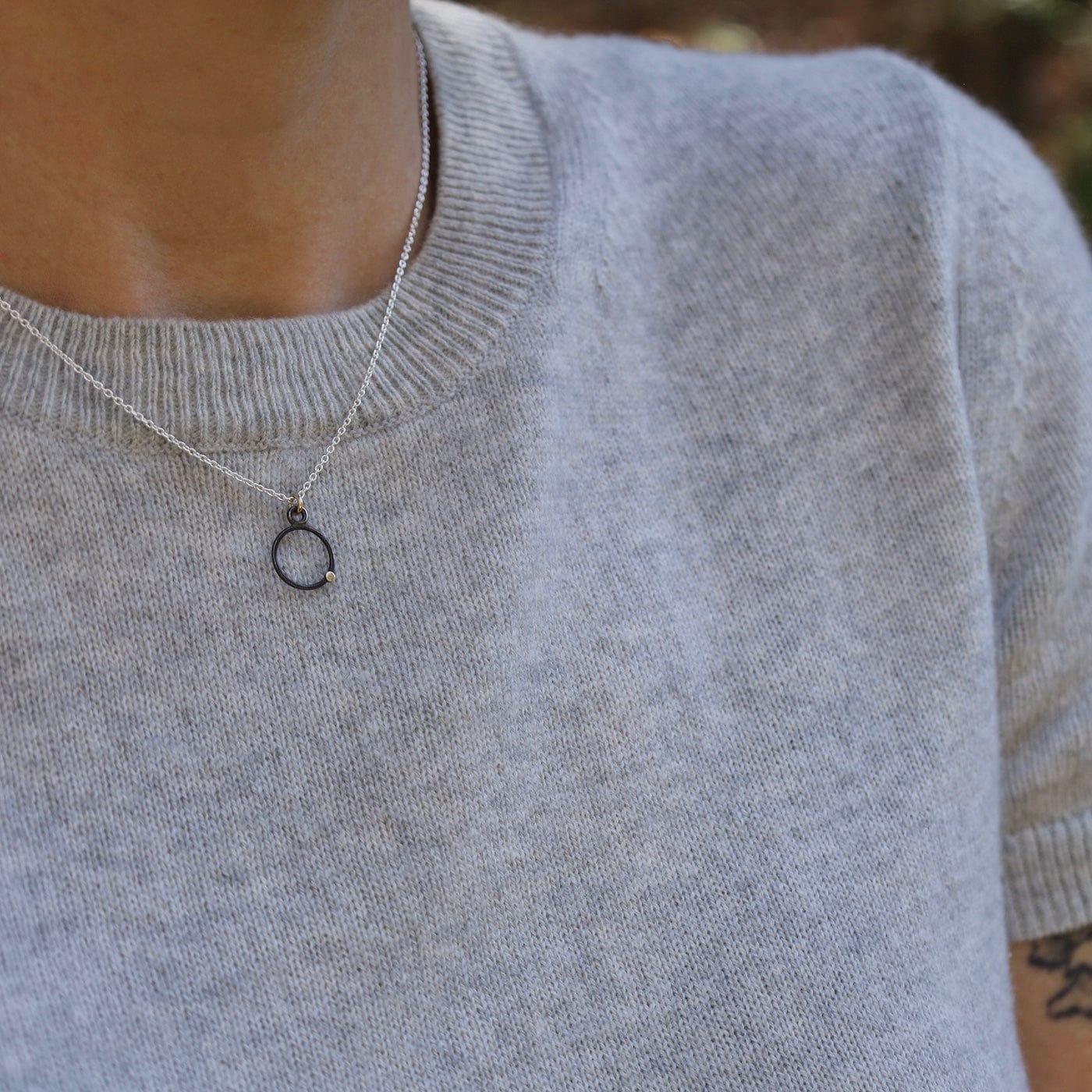 NKL-GF Oxidized Gold Dot Necklace