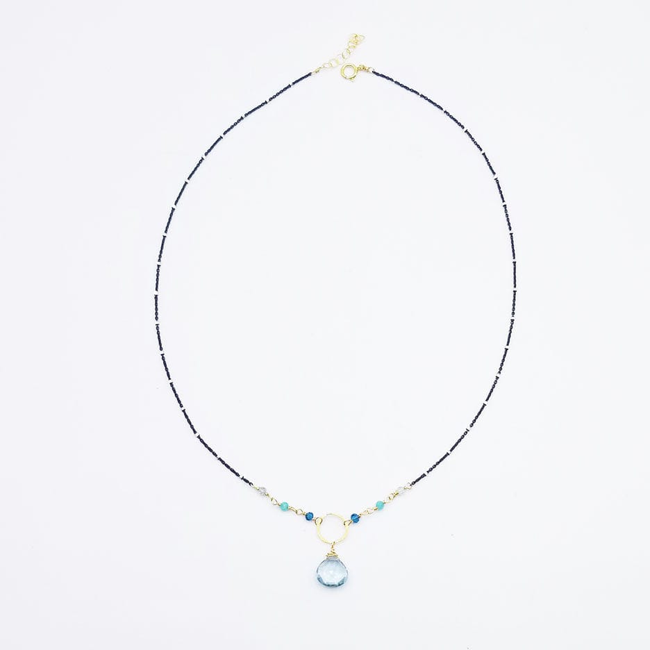 
                      
                        NKL-GF Oxidized Sterling Silver Blue Drop Necklace
                      
                    