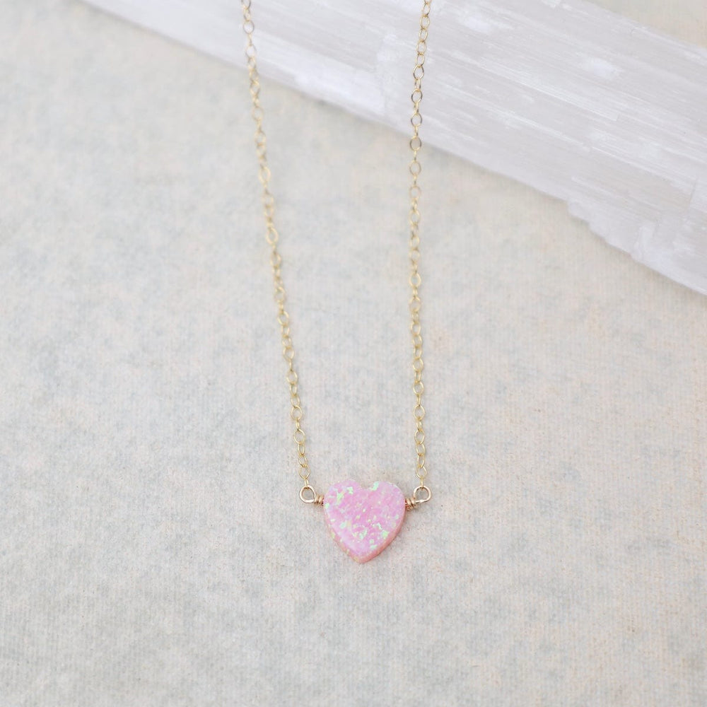 NKL-GF Pink Opal Heart Necklace