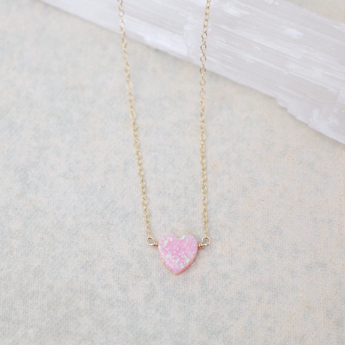 NKL-GF Pink Opal Heart Necklace